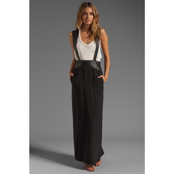 BCBGMaxAzria Dresses & Skirts - BCBGMAXAZRIA Runway Leather Detail Maxi Skirt